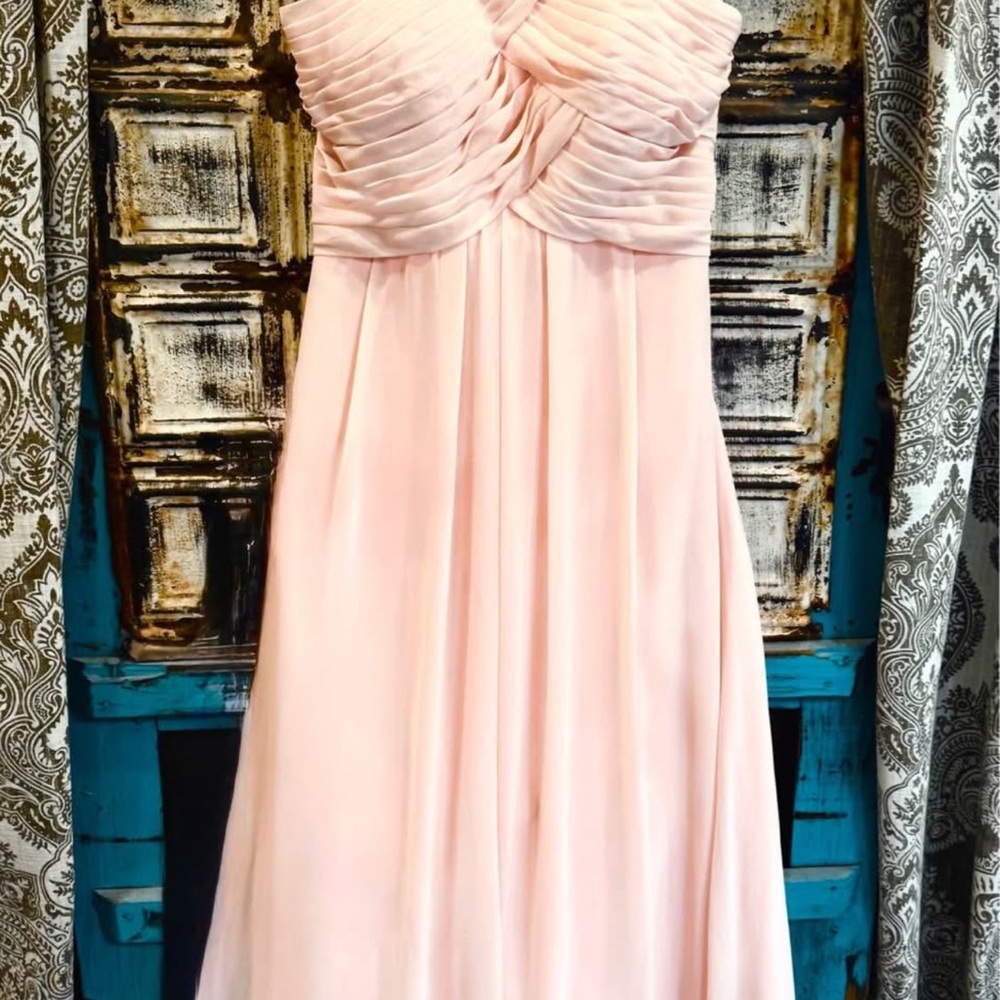 Pink Ruched Sweetheart formal long  Babydoll dress